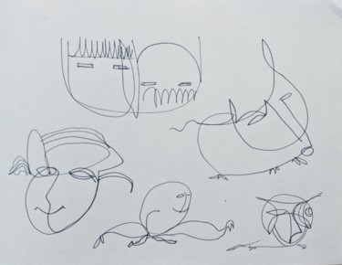 Drawing titled "the play1" by Armen Ghazayran (Nem), Original Artwork, Ink