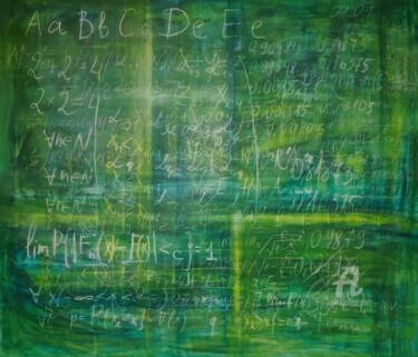 Old schoolboard -XL canvas in conceptual Science art 绘画 标题为“Old schoolboard -XL…” 由Anastasia Vasilyeva, 原创艺术品, 丙烯