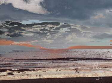Digital Arts titled "PAYSAGE 10520" by Nancy Lopez, Original Artwork, Digital Painting Mounted on Wood Stretcher frame