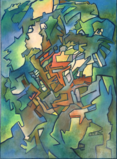 绘画 标题为“Witrażowe tematy 1” 由Danuta Elzbieta Czyzyk, 原创艺术品, 丙烯