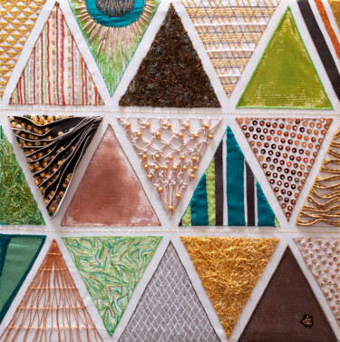 Sensations façonnées "Sensations façonnées" başlıklı Tekstil Sanatı Léa Coutureau tarafından, Orijinal sanat, Nakış Ahşap Sedye çerçevesi üzerine…