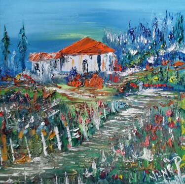 Peinture intitulée "Le petit Mas" par Pascal Jung, Œuvre d'art originale, Huile