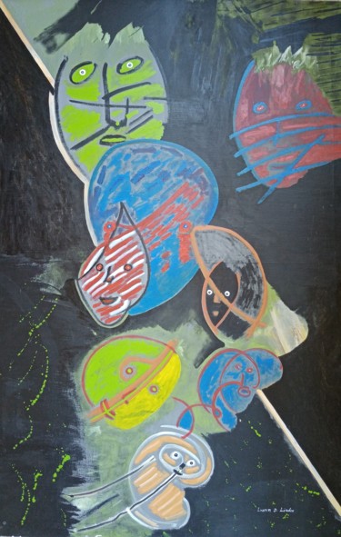 Peinture intitulée "Carnaval" par Ivann Deweare Lindor, Œuvre d'art originale, Acrylique