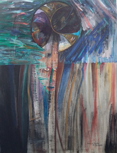 Peinture intitulée "La Mère matricielle" par Ivann Deweare Lindor, Œuvre d'art originale, Acrylique