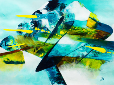 Malerei mit dem Titel "Lichtspuren * Light…" von Jutta Blühberger, Original-Kunstwerk, Acryl