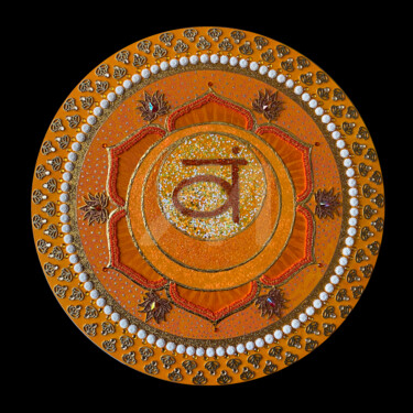 Peinture intitulée "Swadhisthana chakra…" par Mona Bessaa, Œuvre d'art originale, Acrylique Monté sur Panneau de bois