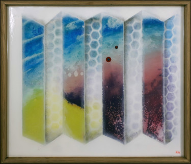 Peinture intitulée "#135 "Derrière les…" par Gwoo Milord, Œuvre d'art originale, Acrylique Monté sur Panneau de bois