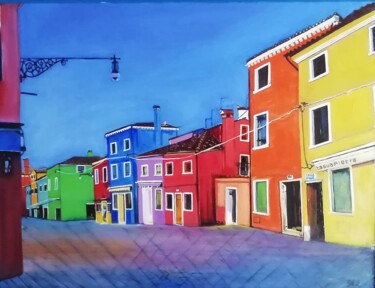 Peinture intitulée "Un monde tout en co…" par Philippe Lemesle, Œuvre d'art originale, Huile