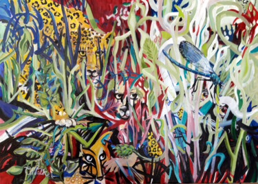 Painting titled "Scary Damsel - Une…" by Christopher Walker, Original Artwork, Oil