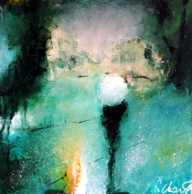 Painting titled "Ponce" by Robert Charles, Original Artwork, Oil Mounted on Cardboard