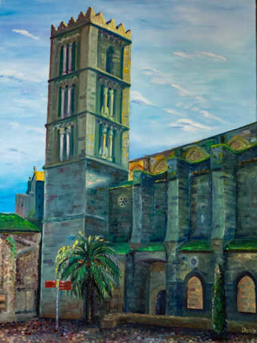 绘画 标题为“Basilica de Santa M…” 由Natalia Shchipakina, 原创艺术品, 油 安装在木质担架架上