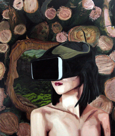 "Nature Future" başlıklı Tablo Guillaume Caron-Maus tarafından, Orijinal sanat, Petrol