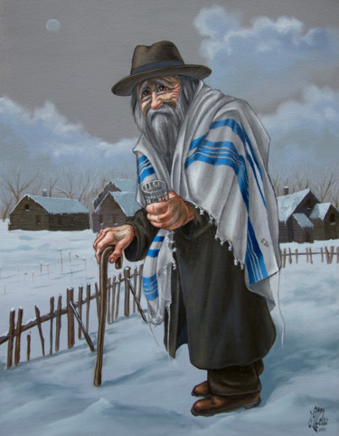 绘画 标题为“Lechaim” 由Victor Molev, 原创艺术品, 油 安装在木质担架架上