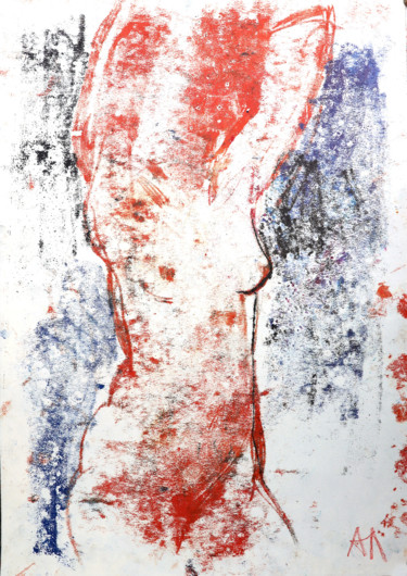 Обнаженная красная 印花与版画 标题为“Обнаженная красная” 由Анна Лагеда, 原创艺术品, 蒙纳