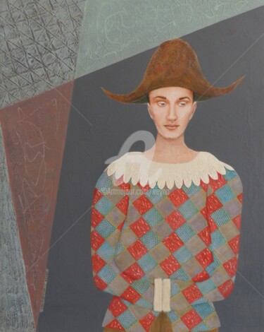 Pintura intitulada "Arlequin" por Keyno, Obras de arte originais, Acrílico Montado em Armação em madeira