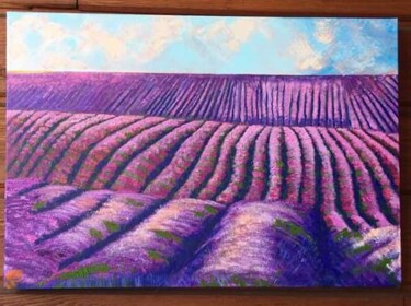 Painting titled "Érase unas lavandas" by Vanessa Garcia Artunedo, Original Artwork, Acrylic