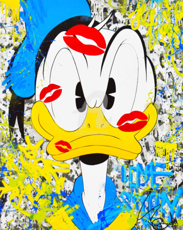 DONALD LOVE 绘画 标题为“DONALD LOVE” 由Vincent Bardou, 原创艺术品, 丙烯 安装在木质担架架上