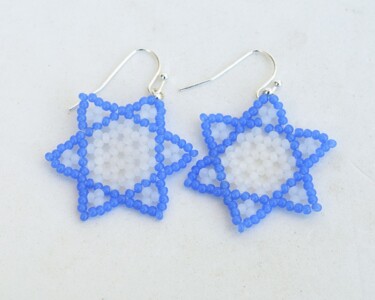 Design intitulée "Star of David earri…" par Irena Zelickman, Œuvre d'art originale, Bijoux