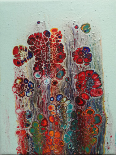 Flaming Water Malerei mit dem Titel "Flaming Water" von David Da Vinci, Original-Kunstwerk, Acryl