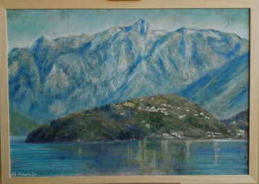 Le Grigne sul lago di Como Painting titled "Le Grigne sul lago…" by Davide Rodoquino, Original Artwork, Pastel Mounted on Cardboard
