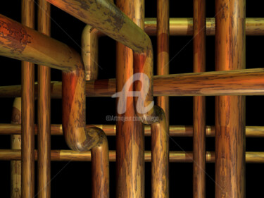 Digital Arts titled "TUYAU 10" by Mahmoud Lahbib, Original Artwork, 3D Modeling