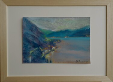 Varenna sul lago di Como Painting titled "Varenna sul lago di…" by Davide Rodoquino, Original Artwork, Pastel Mounted on Cardboard