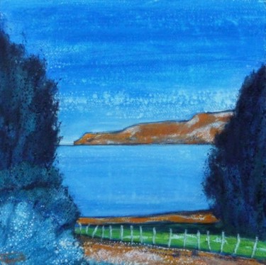 Malerei mit dem Titel "Ciel en Terre IV" von Frédérique Rouquette, Original-Kunstwerk, Acryl Auf Karton montiert