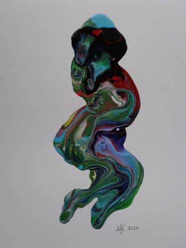 Schilderij getiteld "Dancing  demons" door Marianne Huizinga, Origineel Kunstwerk, Acryl