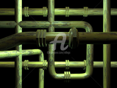 Digital Arts titled "TUYAU 11" by Mahmoud Lahbib, Original Artwork, 3D Modeling
