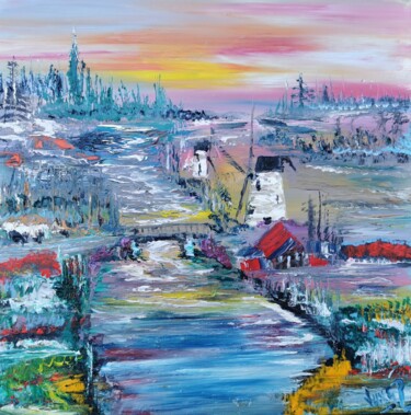 Peinture intitulée "La vallée des mouli…" par Pascal Jung, Œuvre d'art originale, Huile