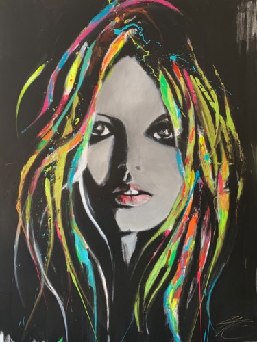 Painting titled "« DIVINE BB »" by Laurent Zagarri, Original Artwork, Acrylic