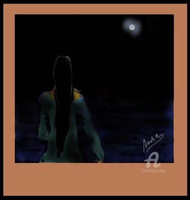 Digital Arts titled "THEMOON-2" by Prodip Kumar Sengupta, Original Artwork, Digital Painting