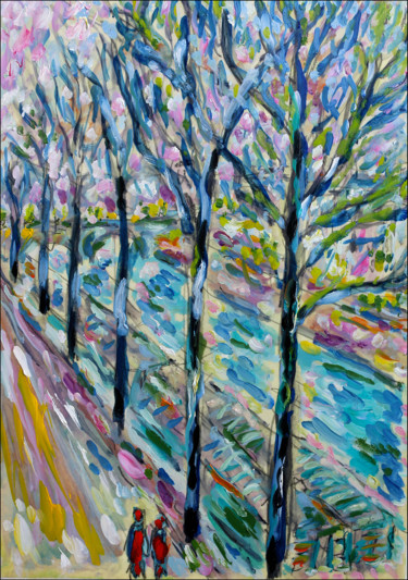 "La Seine à Paris en…" başlıklı Tablo Jean Mirre tarafından, Orijinal sanat, Petrol