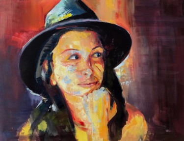 Schilderij getiteld "portrait d'une chan…" door Charles Tapiero, Origineel Kunstwerk, Olie