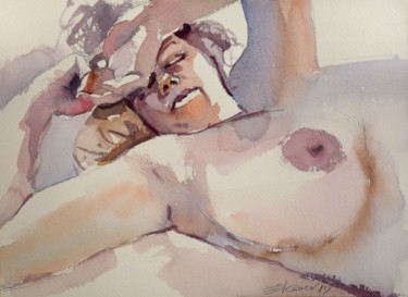 Sleeping beauty Painting titled "Sleeping beauty" by Goran Žigolić (watercolors), Original Artwork, Watercolor