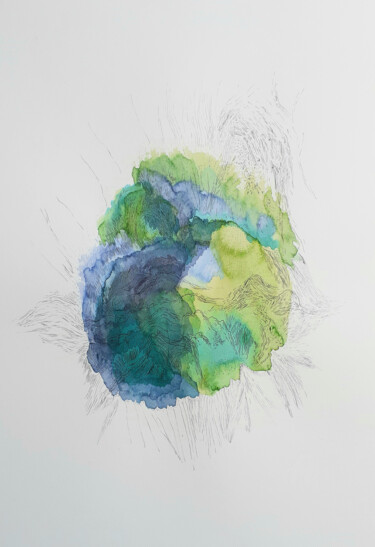 Peinture intitulée "Green Heart of the…" par Hélène Mongin, Œuvre d'art originale, Encre