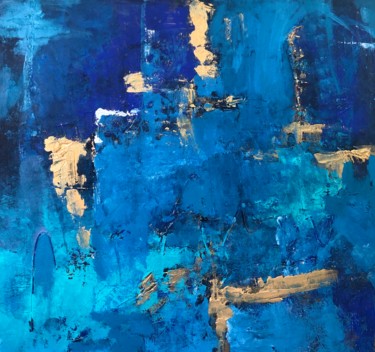 Malerei mit dem Titel "Blue" von Marie Rouach, Original-Kunstwerk, Acryl