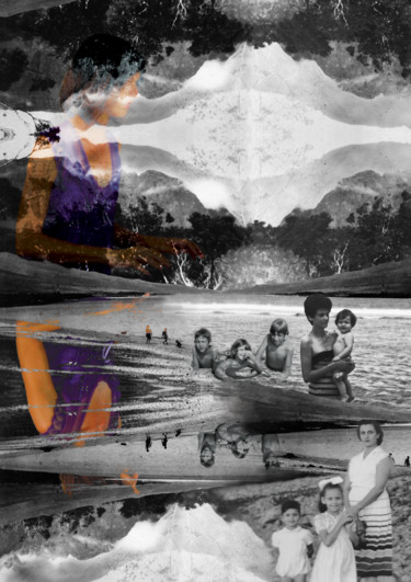 Arts numériques intitulée "Plage" par Elodie Teyssier, Œuvre d'art originale, Photo montage