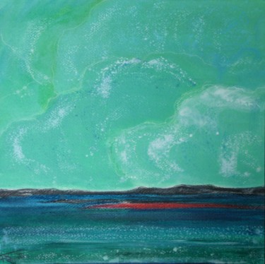 Malerei mit dem Titel "Ciel en Terre XI" von Frédérique Rouquette, Original-Kunstwerk, Acryl Auf Karton montiert