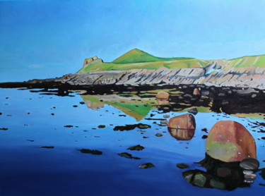 Worms Head Reflections Ζωγραφική με τίτλο "Worms Head Reflecti…" από Emma Cownie, Αυθεντικά έργα τέχνης, Λάδι