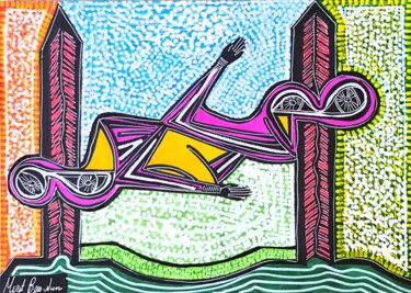 Visit artists at residency Israel group studio tours 绘画 标题为“Visit artists at re…” 由Mirit Ben-Nun, 原创艺术品, 墨