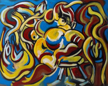 Peinture intitulée "" La nuit blanche "" par Sam Keusseyan, Œuvre d'art originale, Acrylique