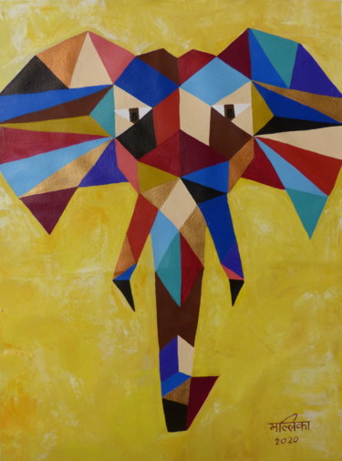 Haathi - the elephant Painting titled "Haathi - the elepha…" by Mallika Seth, Original Artwork, Acrylic