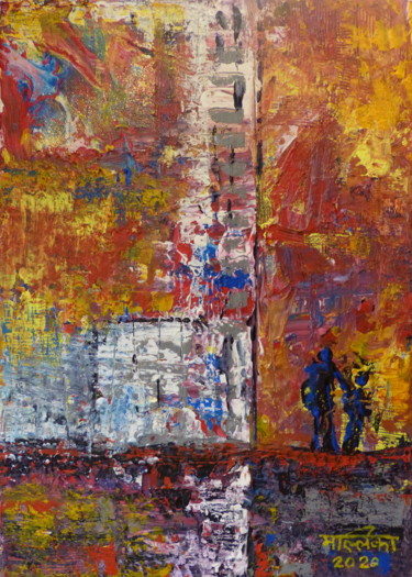 Painting titled "The Walk" by Mallika Seth, Original Artwork, Acrylic