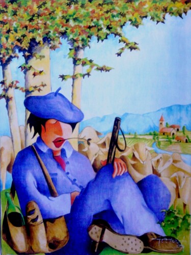 "Le Pâtre" başlıklı Tablo Jean Pierre Poveda tarafından, Orijinal sanat, Petrol