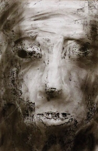 visage 2 #artistsupportpledge Gravures & estampes intitulée "visage 2 #artistsup…" par Laurent Chabrillat, Œuvre d'art originale, Monotype