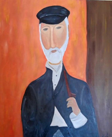 Peinture intitulée "Homenaje a modiglia…" par Ali Melian, Œuvre d'art originale, Huile