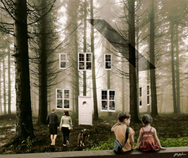 La forêt de la maison invisible Digitale Kunst mit dem Titel "La forêt de la mais…" von Gilles Papineau, Original-Kunstwerk, 2D digitale Arbeit