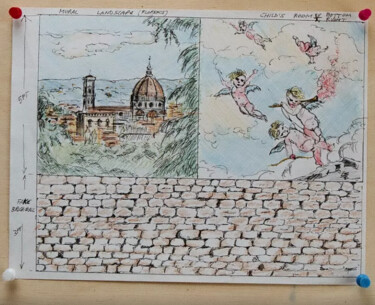 Drawing titled "Bozzetti vari per T…" by Davide Rodoquino, Original Artwork, Ink