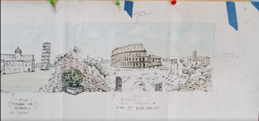 「Bozzetti di monumen…」というタイトルの描画 Davide Rodoquinoによって, オリジナルのアートワーク, インク